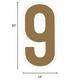 Gold Number (9) Corrugated Plastic Yard Sign, 30in